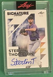 2023 Leaf Signature Series Sterlin Thompson Auto 1/1 Colorado Rockies - Picture 1 of 2