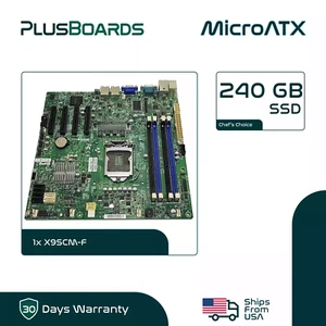 Supermicro X9SCM-F MicroATX Intel C204 LGA 1155 Server Motherboard w/ 240GB SSD - Picture 1 of 8