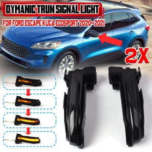 2x Smoked Sequential LED Side Mirror Turn Signal Light For Ford Escape 2021-2024 - Picture 1 of 9