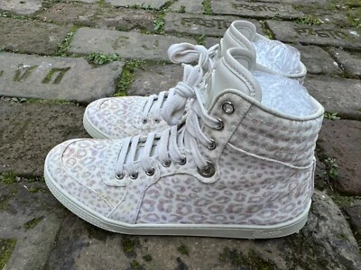 ✨Gucci✨(258195) Zapatillas altas para mujer con estampado de leopardo. Talla Euro-38.5/U.S-7.5 Foto 1 de 4
