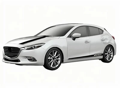 Graphics Decal Car Hood Side Sticker For Mazda 3 Racing Sport Stripe Vinyl Films - Image 1 of 4