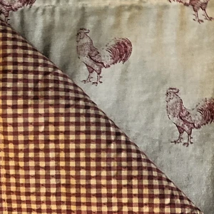 Country Curtains Brand 100% Cotton Rooster Check Print Kitchen Curtains 2 PAIRS - Picture 1 of 9
