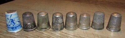 8 Antique Sterling Silver Sewing Thimbles Ketcham McDougall Stern Simons Bros 35 • 12.77$
