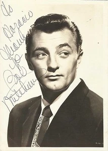 Foto retrato original vintage firmado a mano de Robert Mitchum años 50 - Imagen 1 de 1