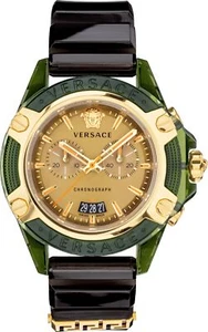 Versace VEZ700321 Icon Active Chrono grün gold schwarz Silikon Herren Uhr NEU - Bild 1 von 8