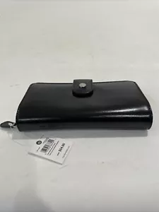 Mundi Women Slim Clutch W/Tab Leather Wallet Black 7847 - Picture 1 of 3