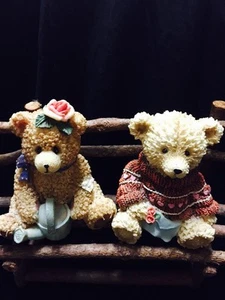Banco de parque Bears 2 sentado en un hogar hecho en casa-RESINA-5" de alto - ¡¡TAN LINDO - ¡¡EN MUY BUEN ESTADO!!! - Imagen 1 de 6