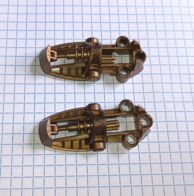 2 peças Bionicle Lego número 47298 pés planos ouro escuro estilo Toa Metru 2 peças - Imagem 1 de 4