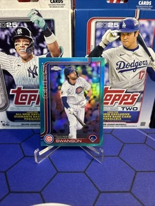 2025 Topps Chrome Baseball #215 Dansby Swanson Aqua Refractor /299 - Cubs - Picture 1 of 3