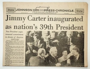 Johnson City Press-Chronicle Newspaper Jimmy Carter 39th President 1977 - Picture 1 of 4