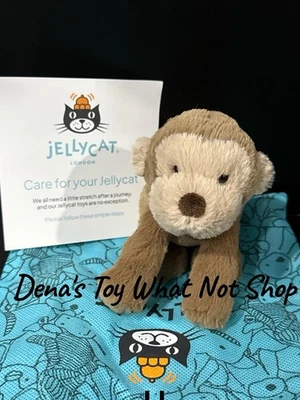 Jellycat TINY SMUDGE MONKEY Dust Bag Authentic 7" New W/Tags US Seller Fast Ship - Image 1 of 4