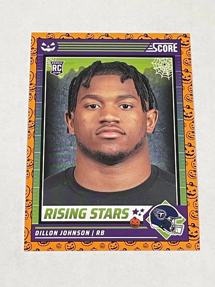 2024 Score-A-Treat Football Orange Pumpkin - Dillon Johnson RC - Titans - Image 1 of 2