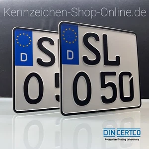 2 Quad Kennzeichen 220 mm x 200 mm Nummernschild DHL Versand - Bild 1 von 2