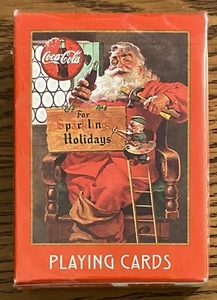 Vintage 1998 Coca-Cola Santa Claus Christmas Playing Cards Holiday's Red Deck - Picture 1 of 4