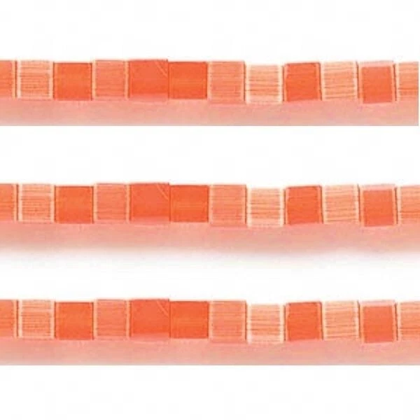 1 Std(100) Dark Orange Cat's Eye Fiber Optic Glass 4x4mm Square Cube Beads * - Image 1 of 1