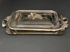 Grape Harvest Pattern - Silver Plated - Serving Dish With Glass Casserole