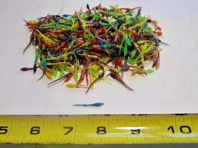 STAFFS 999 FISHING LURES 120 Mixed Color's Ice Fishing 1"Ice Tickler Soft Plastic Fishing Lure Crappies