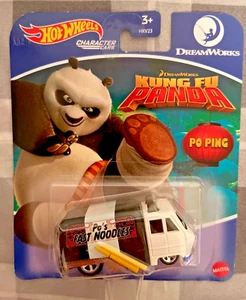 Hot Wheels Kung Fu Panda - Po Ping Black White - 2022 DreamWorks Character Car - Picture 1 of 3