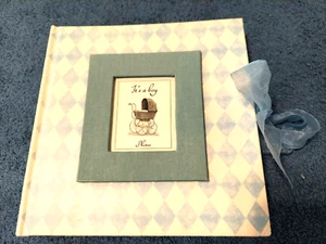 New Seasons Baby Boy Blue Diamonds Acid Free Paper Photo Album 7.5" x 7.5" - Picture 1 of 7