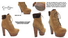 Jessica Simpson 'Alfie' Brown Suede Studded Platform Lace Faux Fur Boot:Size 8.5