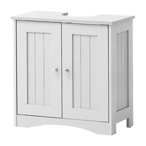 White Bathroom Under Sink Cabinet Basin Storage Cupboard Vanity Unit Furniture