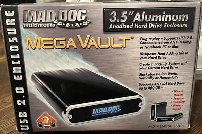 MAD DOG Mega Vault MD-AEN350COM 3.5” Aluminum Anodized Hard Drive Enclosure - Image 1 of 3