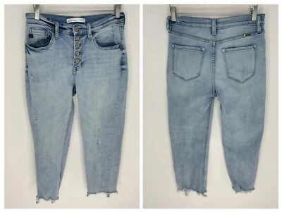 Pantalones de mezclilla Kancan talla 27 tiro alto botón mosca desgastado mamá jean Y2k Foto 1 de 4