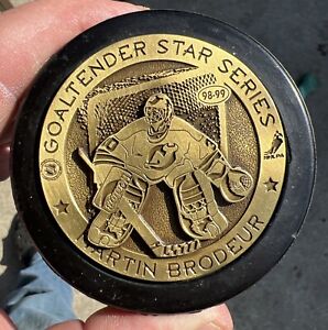 Martin Brodeur Hockey Puck Bronze Medallion Puck New Jersey Devils Rare