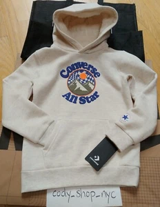 Converse All Star Long Sleeve Sherpa Lined Pullover Hoodie Youth size Large (7) - Picture 1 of 11