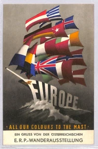 AUSTRIA Unused Stationery Card EUROPE FLAGS 1957 FIRST POLAR FLIGHT USA YG216 - Picture 1 of 10