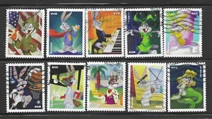 US Sc# 5494-5503 BUGS BUNNY SET of 10 USED OFF PAPER SOUND - Picture 1 of 1