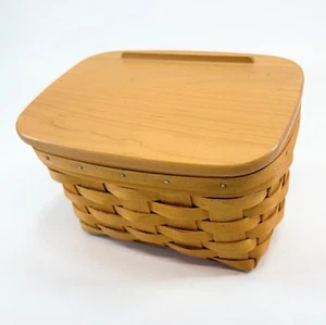 Longaberger Recipe Box Basket with Lid and Liner Made in Ohio USA 2002 - Picture 1 of 9