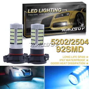 2x 92SMD 5202 2504 PSX24W LED Projector Bulb Fog Light 8000K Ice Blue High Power - Picture 1 of 12