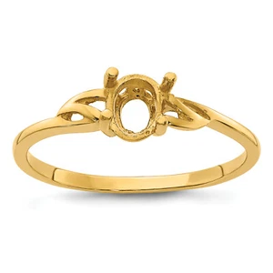 14ky Yellow Gold Birthstone Ring Mounting - Ring Size 7.0 (no stones included) - Bild 1 von 6