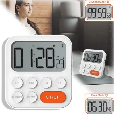 Küchentimer Countdown Magnethalterung Count-Up Stoppuhr großes Display digital - Bild 1 von 4