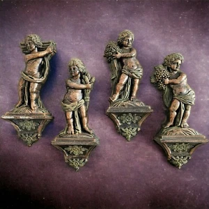 Dart Industries 1969 Cherub Wall Decor MCM Kitchen Decor Hard Plastic set of 4 - Bild 1 von 21