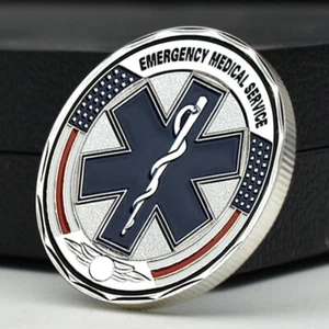 Emergency Medical Service Challenge Coin US EMS Silver Plated Medal Collectibles - Picture 1 of 12