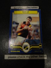 1986 SCANLENS VFL CARD NO.129 MARK LEE RICHMOND VERY GOOD