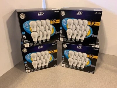 ✔️48 BULBS  GE LED Bulbs SOFT WHITE DIMMABLE A19 Light Bulb 10 Watt Replaces 60W - Image 1 of 4