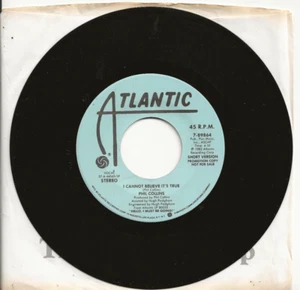 PHIL COLLINS GENESIS I CANNOT BELIEVE ITS TRUE SHORT VERSION USA PROMO SINGLE - Picture 1 of 1