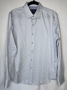 Robert Graham Tailored Fit White Polka Dot Men's Medium Long Sleeve Button-Up - Picture 1 of 9