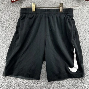 Nike Shorts Youth L Black Dri Fit Logo Sports Basketball Stretch Pockets Boys - Picture 1 of 10