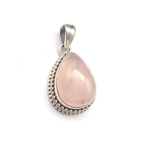 Rose Quartz 925 Sterling Silver Anniversary Gifts For Her Jewelry RT-2401 - Picture 1 of 7