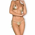 Bikini Set Golden Gold Schwarz Top Unterhose Sexy Trikots Bade- Mode Weiblich