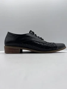 Zazou Shoes Black Leather Lace Up Perforated Brogues Block Heel Sybil Sz EUR 41 - Picture 1 of 14