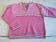 Girl's HANNA ANDERSSON Size 130 (8) Pink/White Holiday Sweater