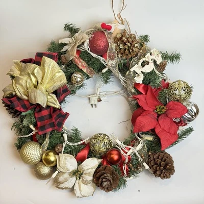 Corona de Navidad con luces Foto 1 de 4