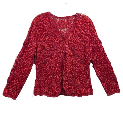 Красный кружевной стразовый топ размер M - Изображение 1 из 4