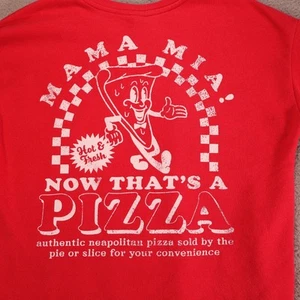 Art Class Girls Pull On Sweater Size XXL (16/18) Red Vtg Pizza Design Mama Mia - Picture 1 of 8