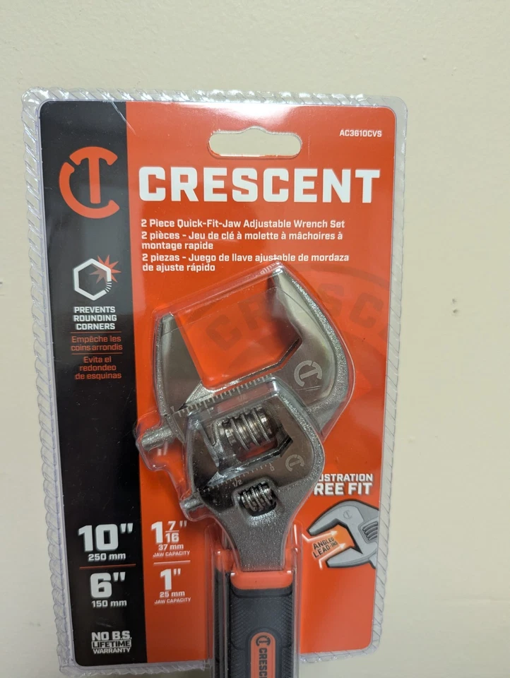 Crescent 2 Piece 6" & 10" Quick-Fit-Jaw Wrench Set | AC3610CVS